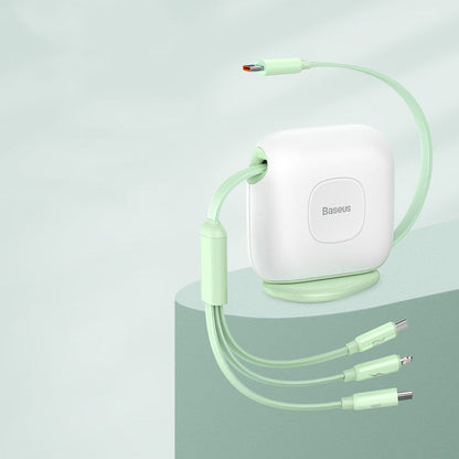 Sandsberg | 3-in-1 ausziehbares drehbares Ladekabel, mit Lightning, Type-C & Micro, für Handys & Tablets