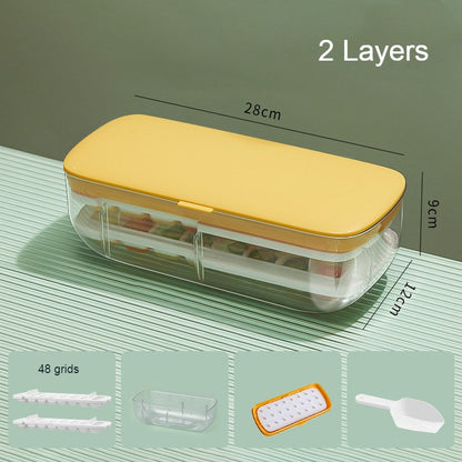 Sandsberg | 2-Schicht 48 Fächer Eiswürfelschale, mit klarem Eiswürfel-Storage-Box