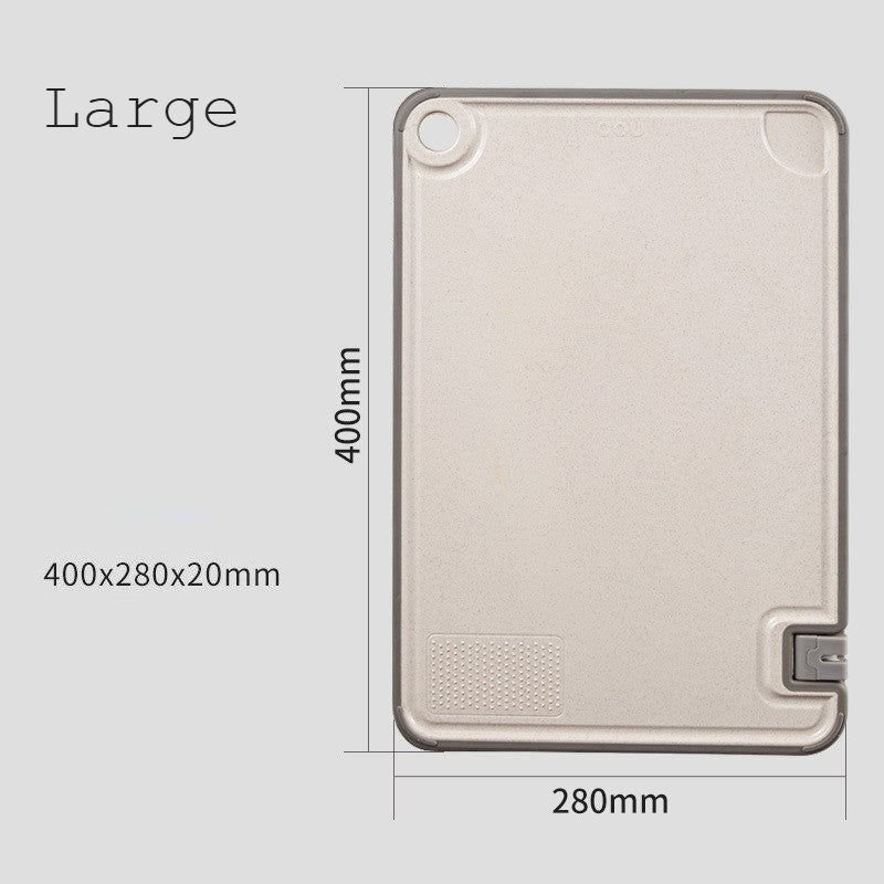 Sandsberg | Schneidebrett mit integriertem Messerschärfer, Knoblauchreibe, Saftauffang und rutschfester Unterseite, für Fleisch, Gemüse, Käse