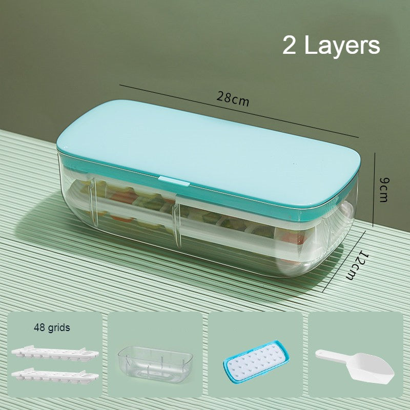 Sandsberg | 2-Schicht 48 Fächer Eiswürfelschale, mit klarem Eiswürfel-Storage-Box