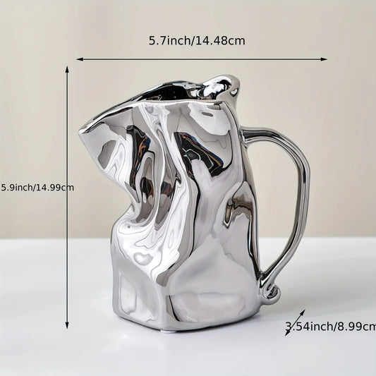 Papier Tasche Silberne Keramikvase