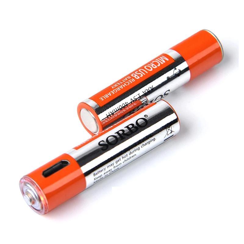Wiederaufladbare Batterien mit USB-Anschluss aus Lithium.