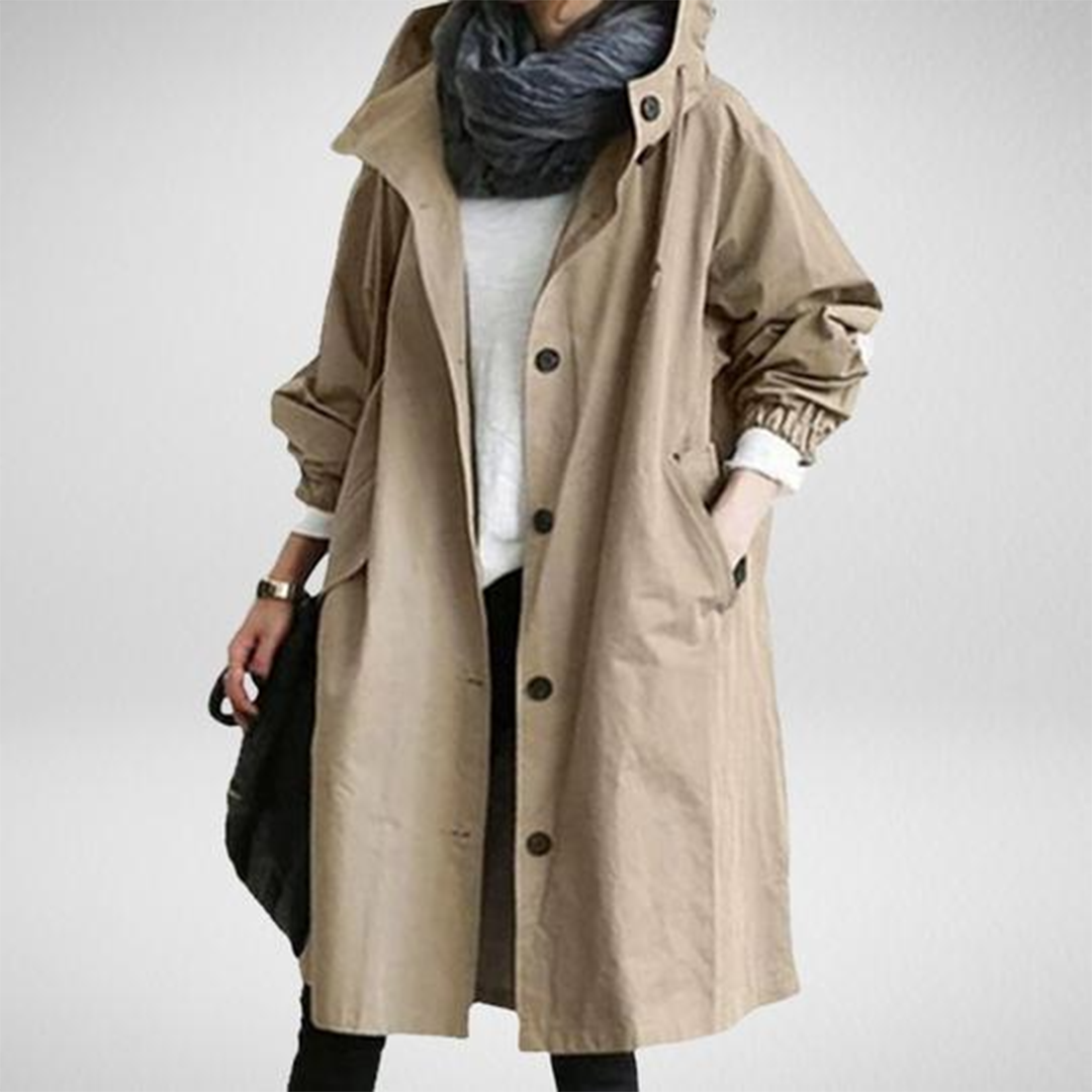 Lange wasserdichte Regenjacke für Damen