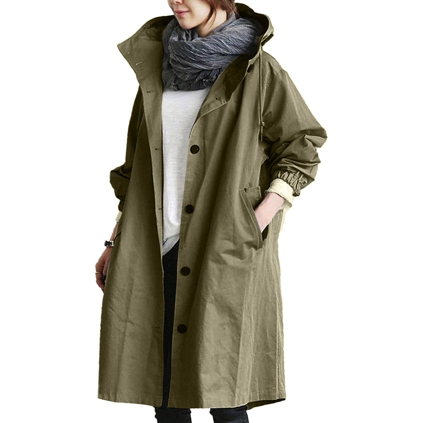 Lange wasserdichte Regenjacke für Damen