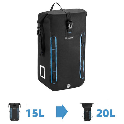 Sandsberg | Wasserdichte erweiterbare Satteltasche für den Fahrradhecksitz