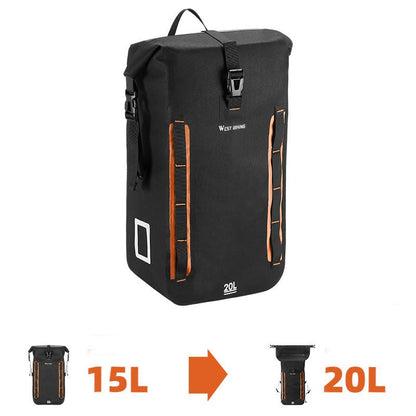 Sandsberg | Wasserdichte erweiterbare Satteltasche für den Fahrradhecksitz