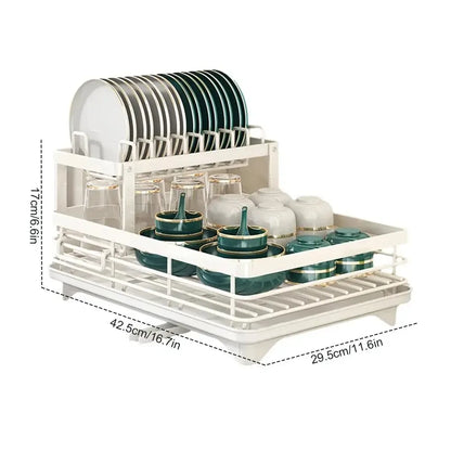 Sandsberg | Verstellbarer Geschirrabtropfständer – Platzsparender Küchenablauf für kleine und große Küchen
