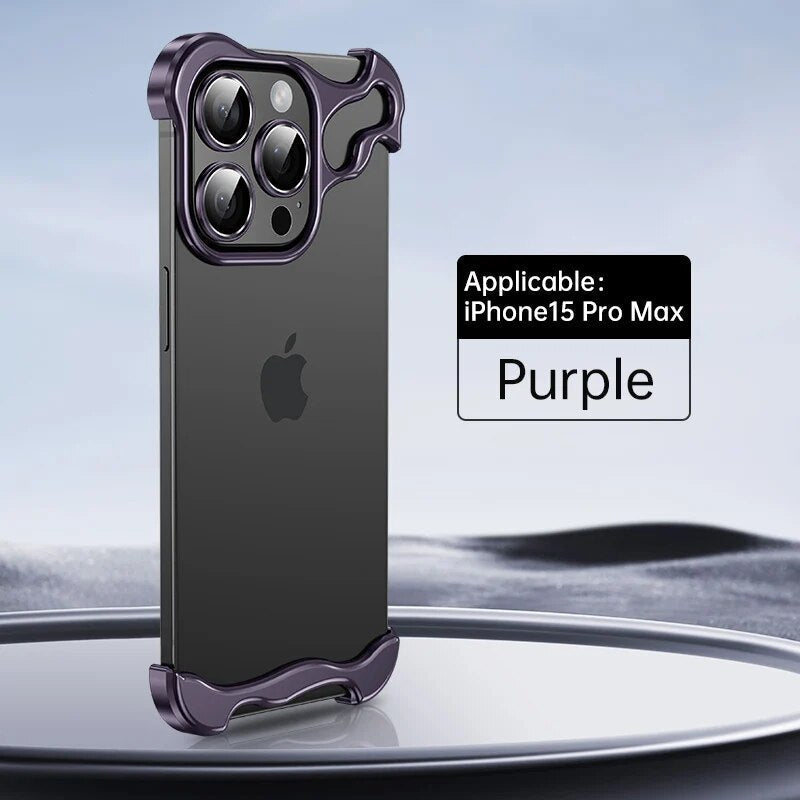 Aluminium Metall Randlose Stoßstange Telefon Fall Ecke Pads Objektiv Film Für iPhone