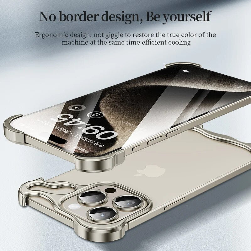 Aluminium Metall Randlose Stoßstange Telefon Fall Ecke Pads Objektiv Film Für iPhone