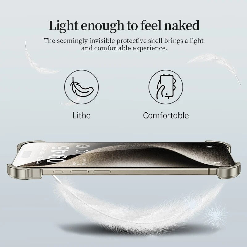 Aluminium Metall Randlose Stoßstange Telefon Fall Ecke Pads Objektiv Film Für iPhone