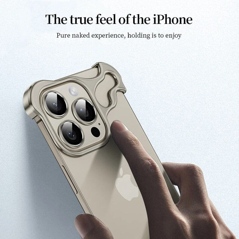 Aluminium Metall Randlose Stoßstange Telefon Fall Ecke Pads Objektiv Film Für iPhone