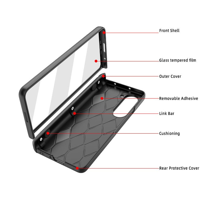 Scharnierpanzerung Robuste Telefonhülle mit Frontglas für Samsung Galaxy Z Fold 5 4