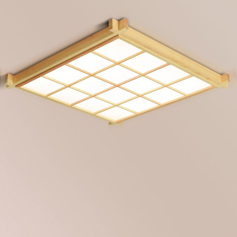 japanische quadratische Holz-Acryl-LED-Deckenleuchte für das Wohnzimmer
