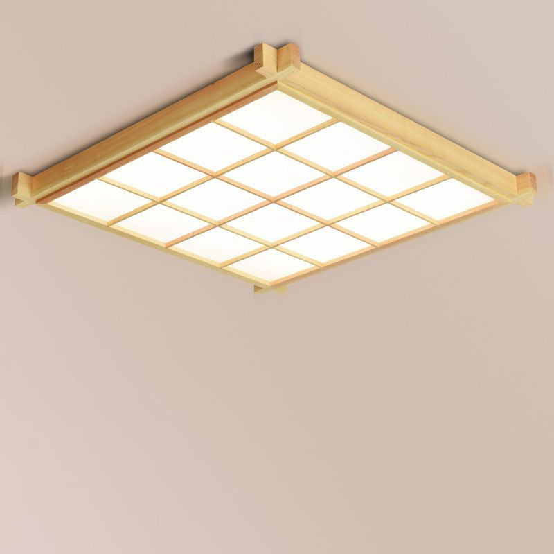 japanische quadratische Holz-Acryl-LED-Deckenleuchte für das Wohnzimmer