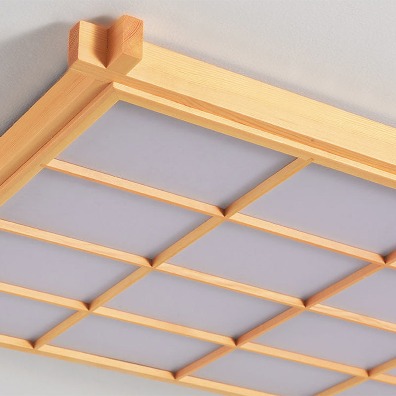 japanische quadratische Holz-Acryl-LED-Deckenleuchte für das Wohnzimmer