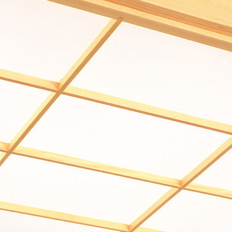 japanische quadratische Holz-Acryl-LED-Deckenleuchte für das Wohnzimmer
