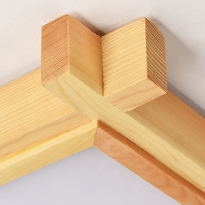 japanische quadratische Holz-Acryl-LED-Deckenleuchte für das Wohnzimmer