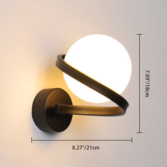 Zeitgenössische kreative Globe Eisen Glas 1-Licht Wandleuchte für das Wohnzimmer