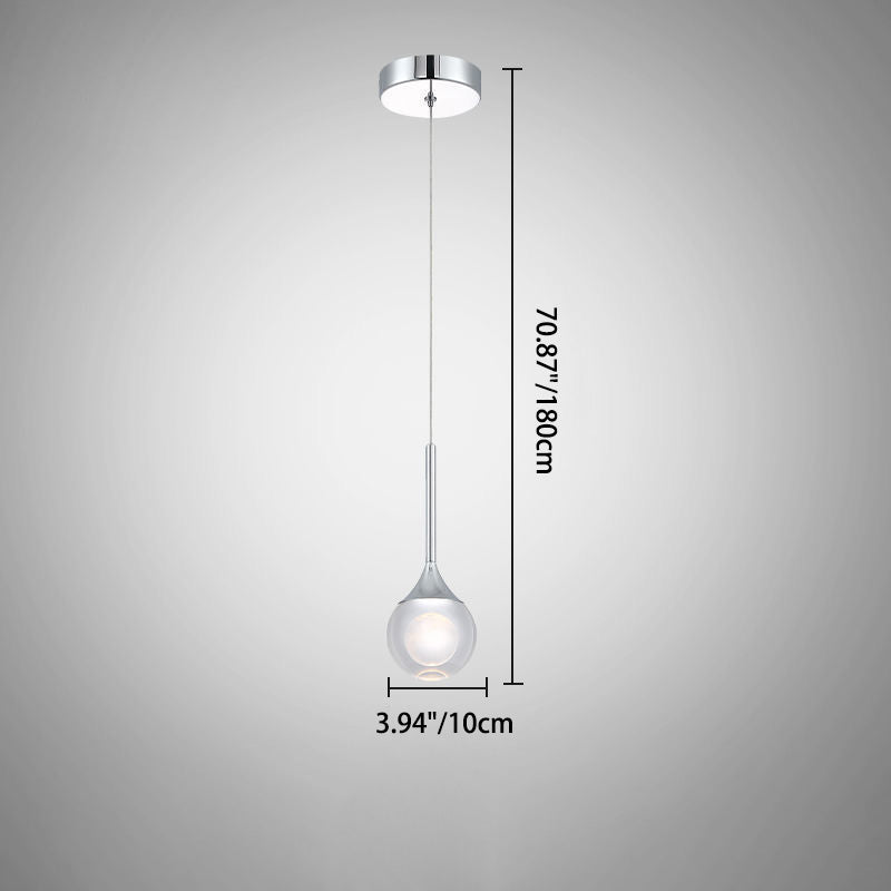 Zeitgenössische skandinavische Qualle Orb Kristall Eisen Aluminium LED Pendelleuchte für Schlafzimmer