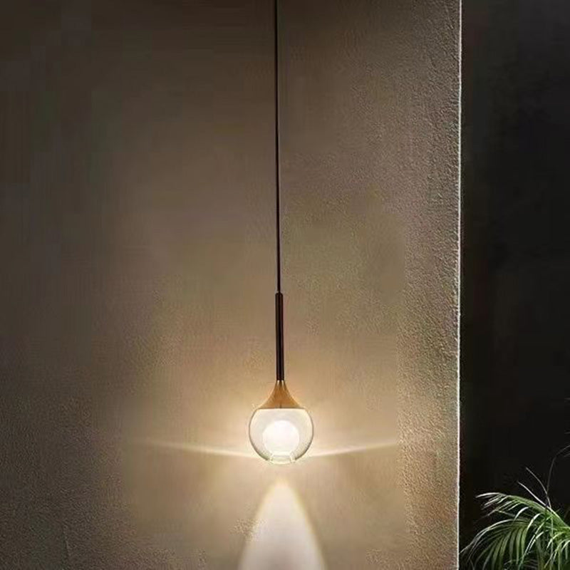 Zeitgenössische skandinavische Qualle Orb Kristall Eisen Aluminium LED Pendelleuchte für Schlafzimmer
