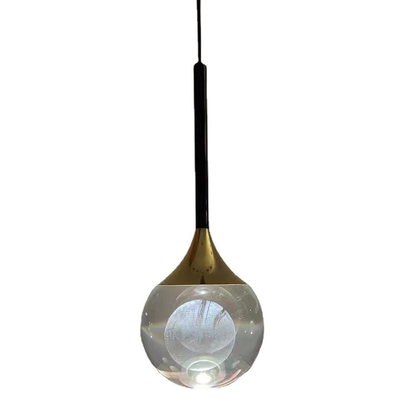 Zeitgenössische skandinavische Qualle Orb Kristall Eisen Aluminium LED Pendelleuchte für Schlafzimmer