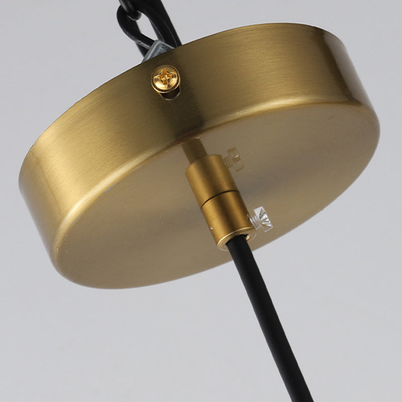 Zeitgenössische Skandinavische Runde Ring Glas Metall 1-Licht Pendelleuchte Für Wohnzimmer