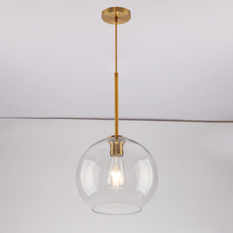 skandinavische runde Kugel-Glas-Hardware 1-Licht Hängeleuchte für das Wohnzimmer