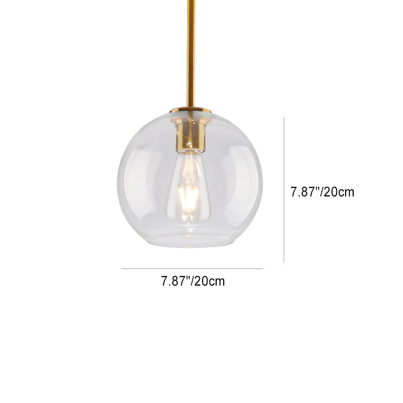 skandinavische runde Kugel-Glas-Hardware 1-Licht Hängeleuchte für das Wohnzimmer
