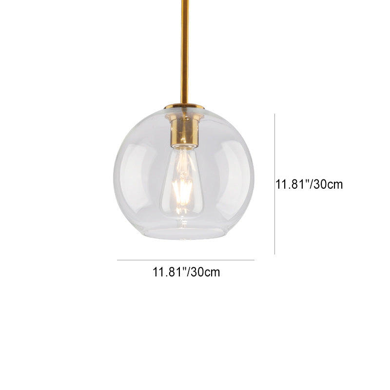 skandinavische runde Kugel-Glas-Hardware 1-Licht Hängeleuchte für das Wohnzimmer