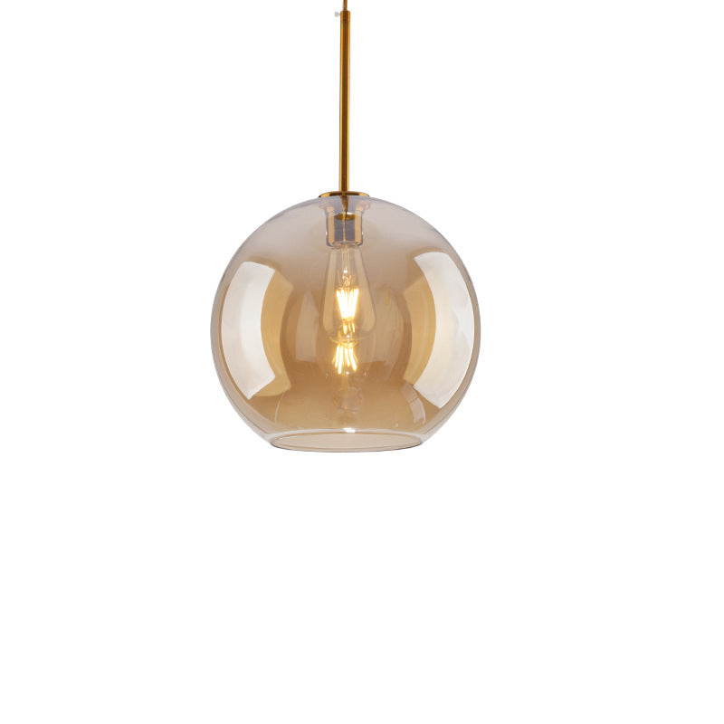 skandinavische runde Kugel-Glas-Hardware 1-Licht Hängeleuchte für das Wohnzimmer