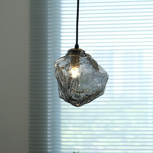 Modern Minimalist Metall Glas Eiswürfel 1-Licht Pendelleuchte für Nachtisch