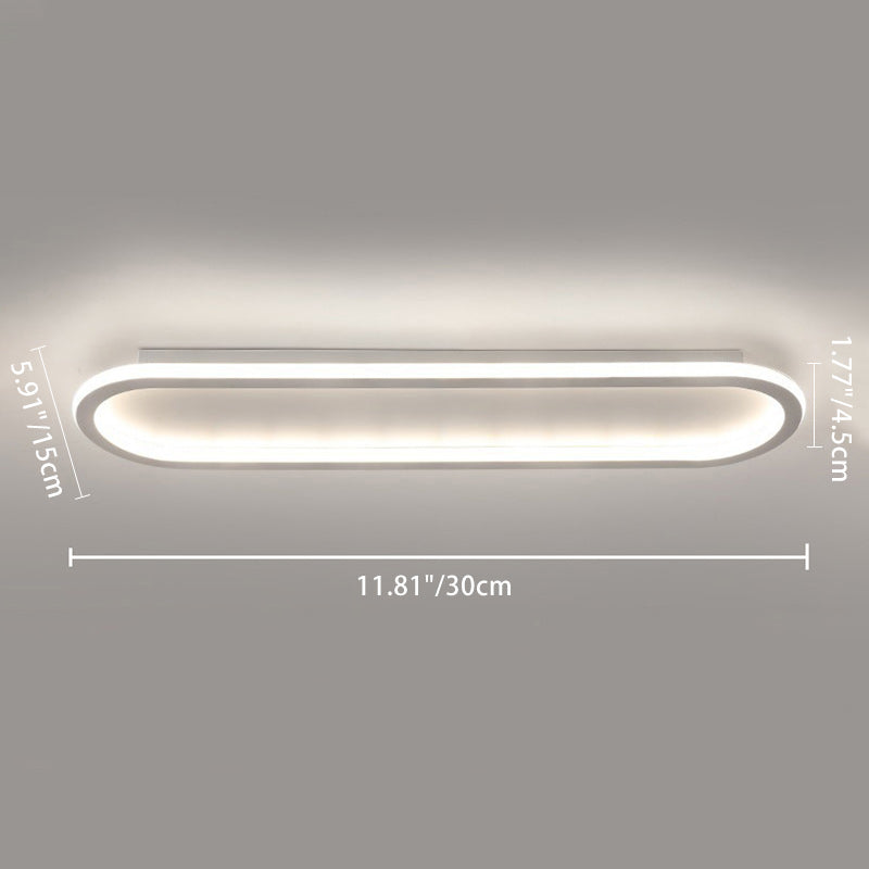 Moderne Minimalistische Eisen Silica Elliptische LED Deckenleuchte Für Flur