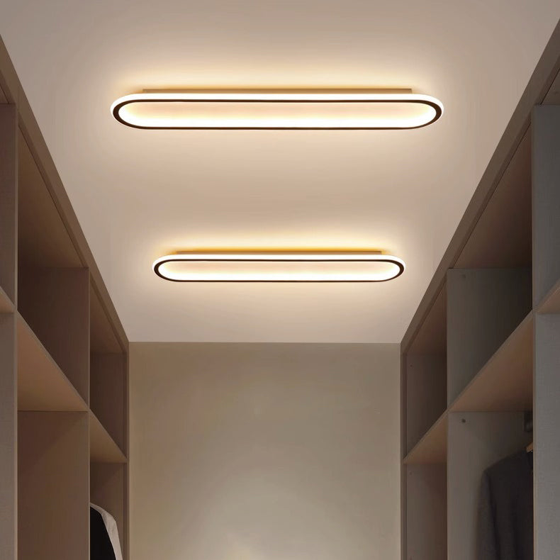 Moderne Minimalistische Eisen Silica Elliptische LED Deckenleuchte Für Flur