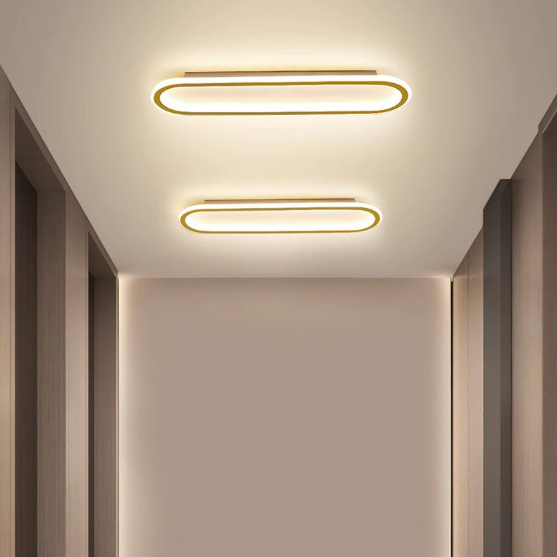 Moderne Minimalistische Eisen Silica Elliptische LED Deckenleuchte Für Flur
