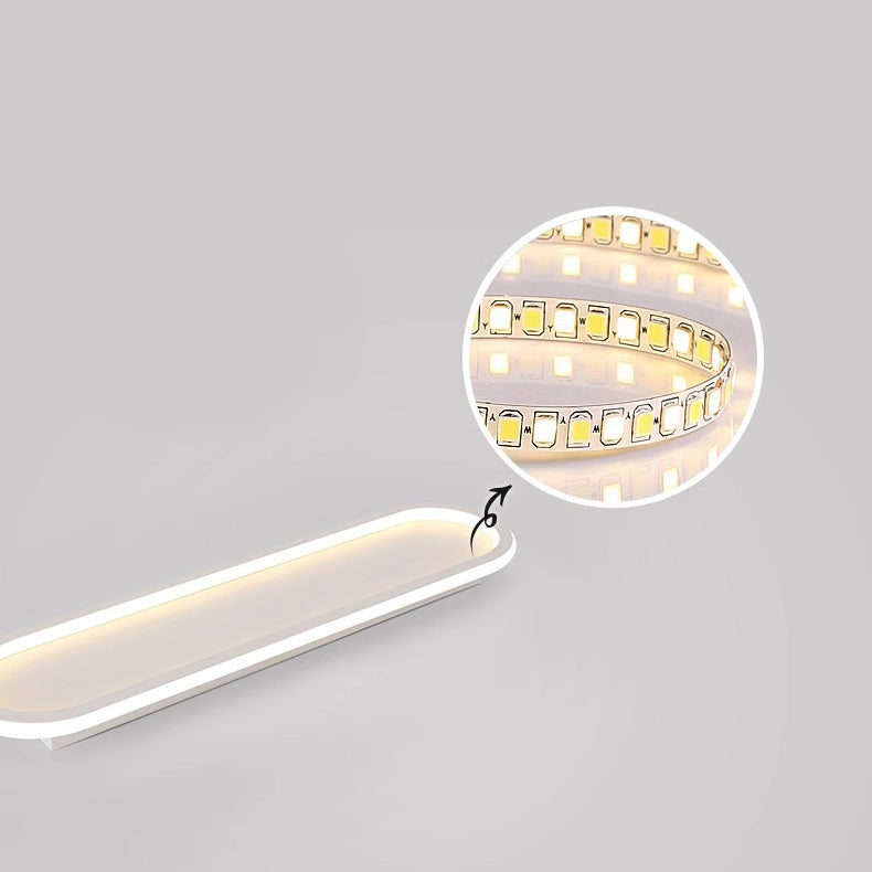 Moderne Minimalistische Eisen Silica Elliptische LED Deckenleuchte Für Flur