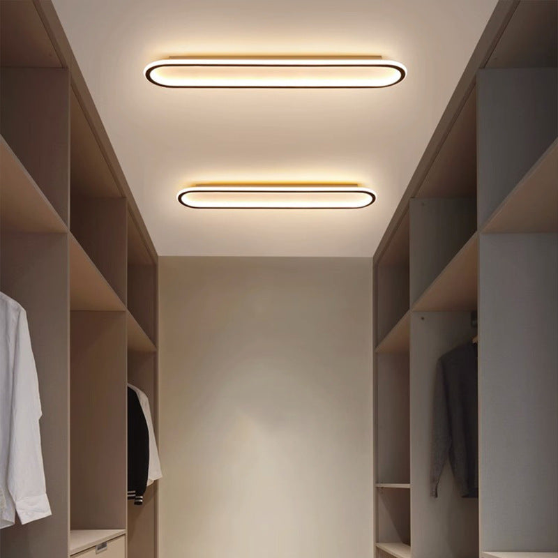Moderne Minimalistische Eisen Silica Elliptische LED Deckenleuchte Für Flur