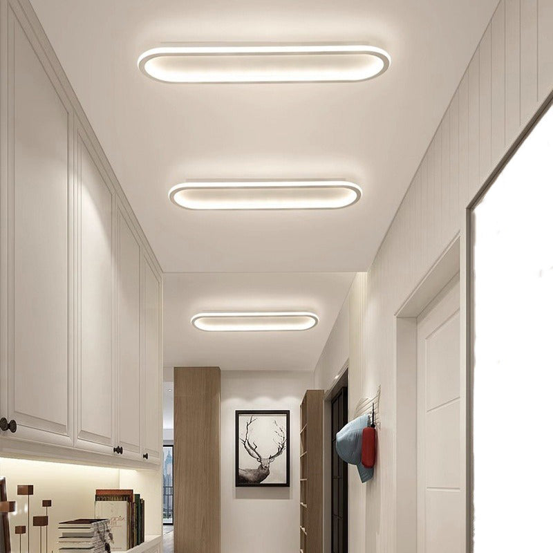 Moderne Minimalistische Eisen Silica Elliptische LED Deckenleuchte Für Flur