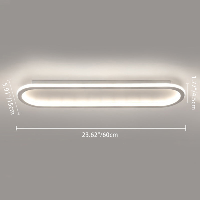 Moderne Minimalistische Eisen Silica Elliptische LED Deckenleuchte Für Flur