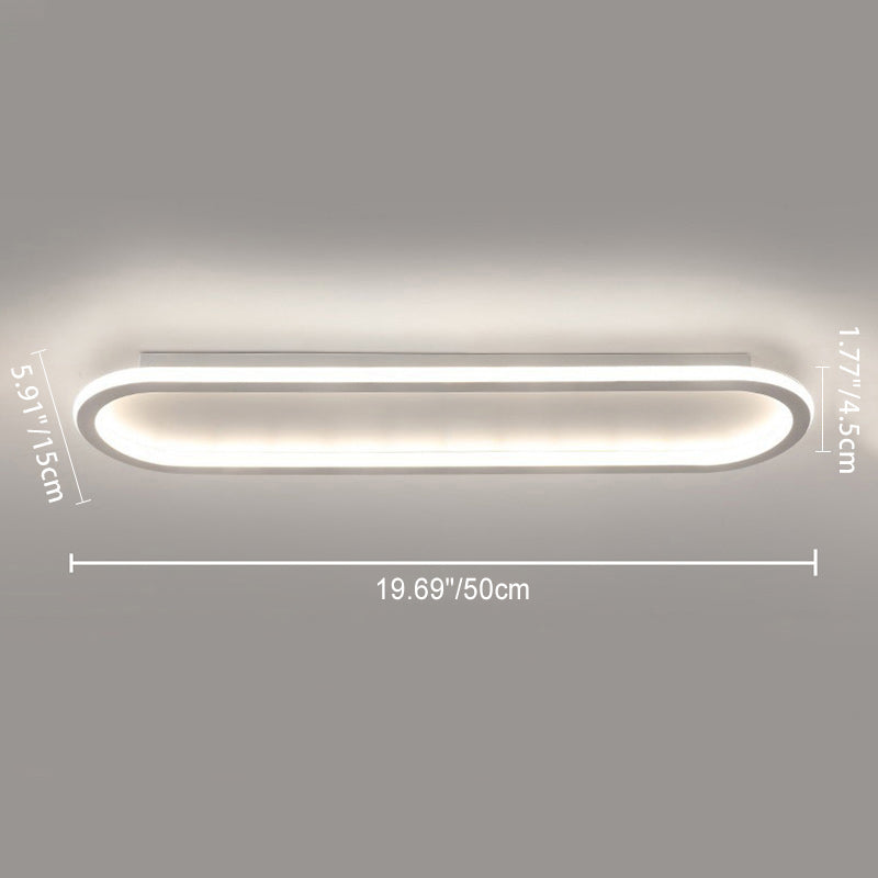 Moderne Minimalistische Eisen Silica Elliptische LED Deckenleuchte Für Flur