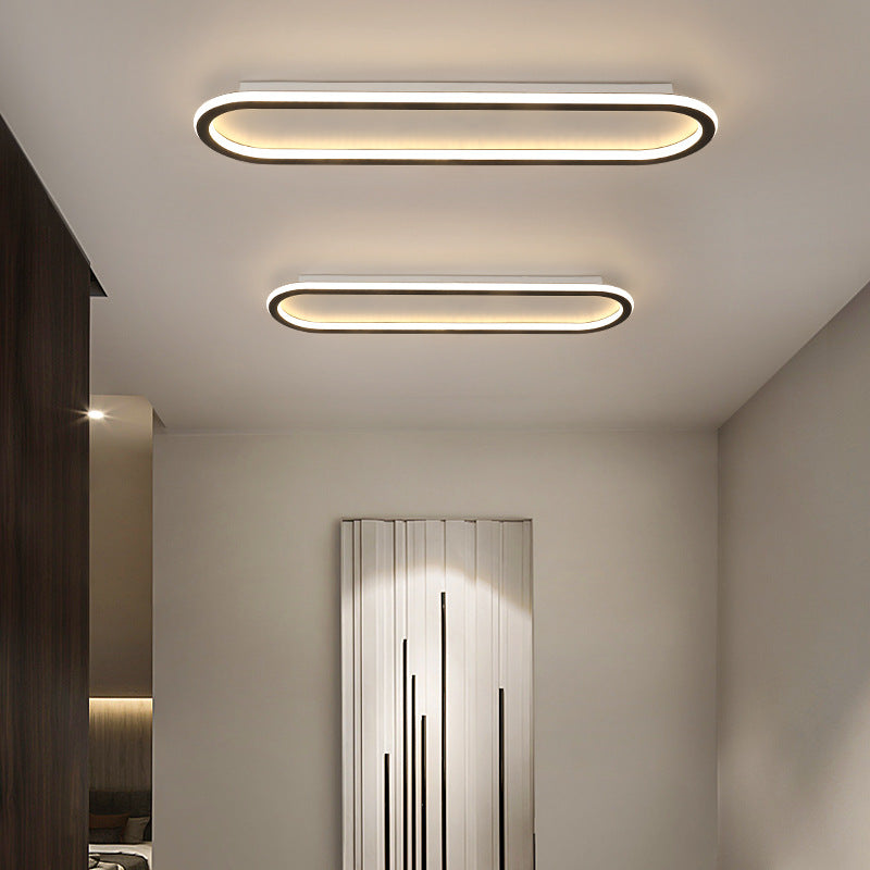 Moderne Minimalistische Eisen Silica Elliptische LED Deckenleuchte Für Flur