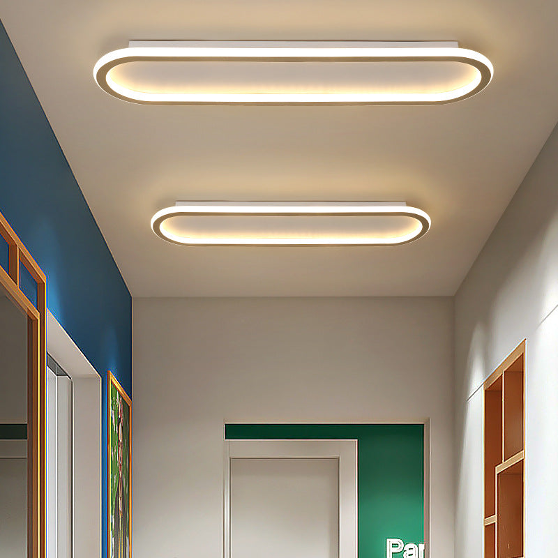 Moderne Minimalistische Eisen Silica Elliptische LED Deckenleuchte Für Flur