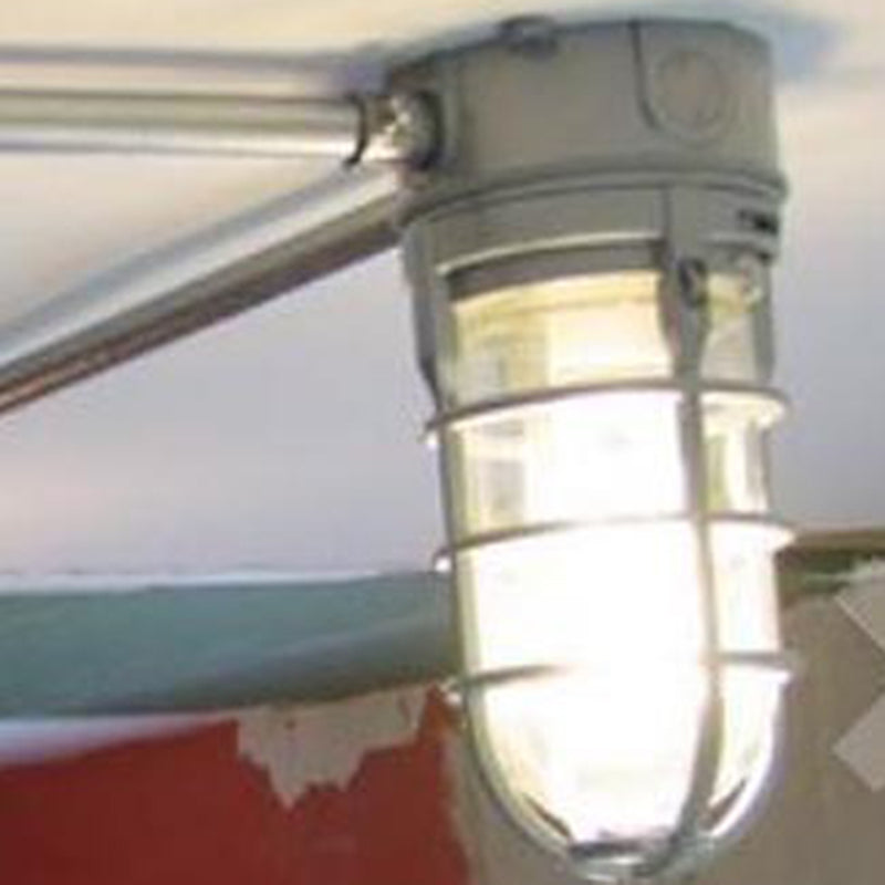 Industriewasserfeste Aluminiumlegierung Glaszylinder Käfig 1-Licht Halb-flush Deckenleuchte für Außenpatio