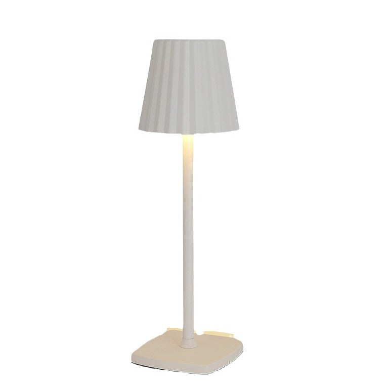 Zeitgenössische skandinavische wiederaufladbare Eisen Acryl Falten Zylinder LED Tischlampe Nachtlicht für Schlafzimmer