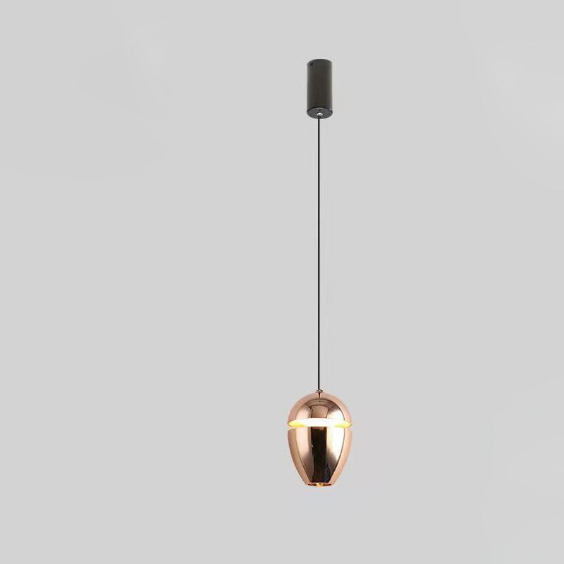 skandinavische Aluminium Bullet elliptische höhenverstellbare LED Pendelleuchte für den Nachttisch