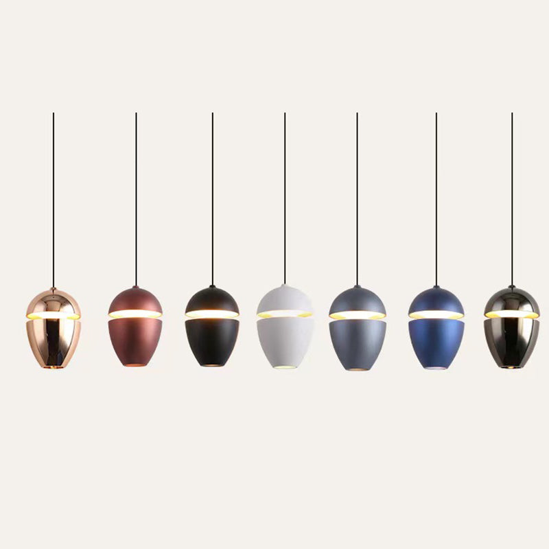 skandinavische Aluminium Bullet elliptische höhenverstellbare LED Pendelleuchte für den Nachttisch