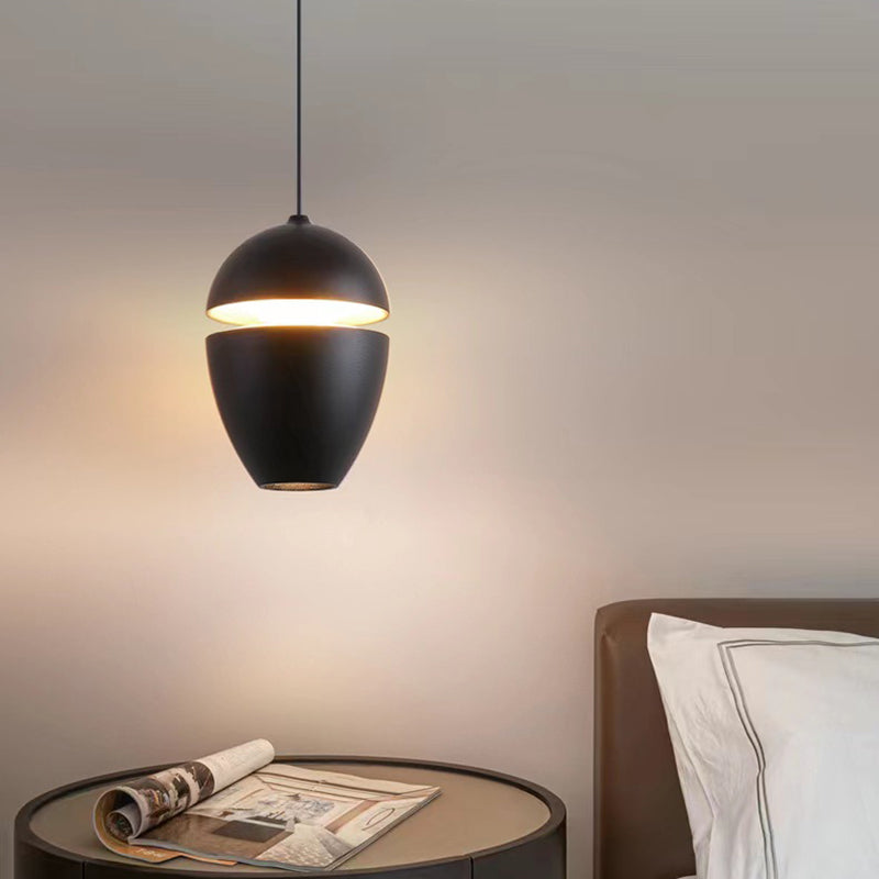 skandinavische Aluminium Bullet elliptische höhenverstellbare LED Pendelleuchte für den Nachttisch