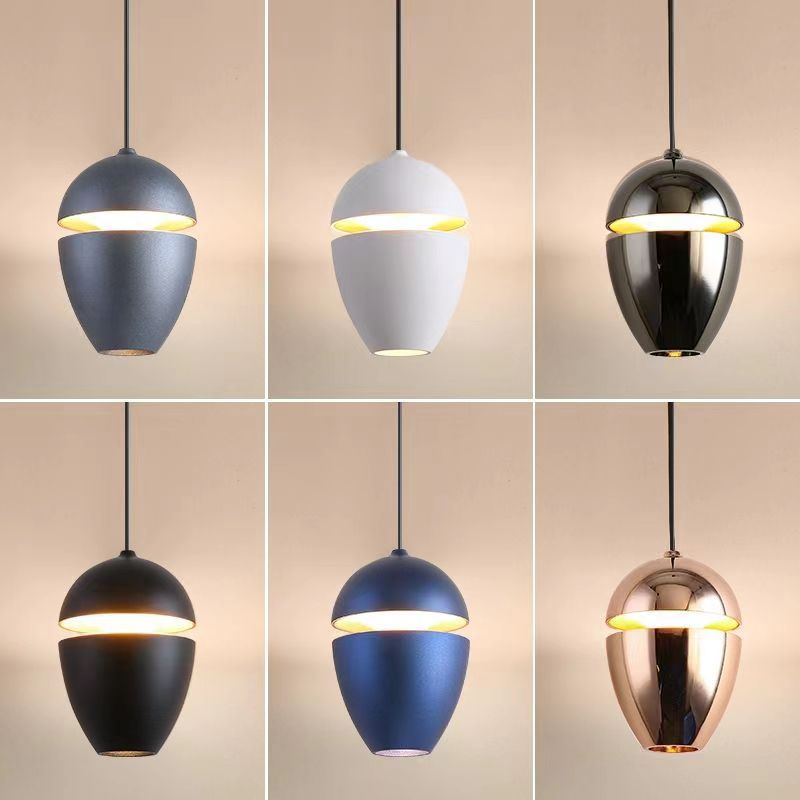 skandinavische Aluminium Bullet elliptische höhenverstellbare LED Pendelleuchte für den Nachttisch