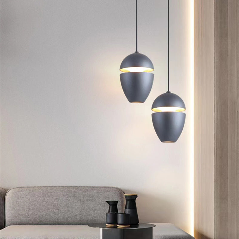 skandinavische Aluminium Bullet elliptische höhenverstellbare LED Pendelleuchte für den Nachttisch