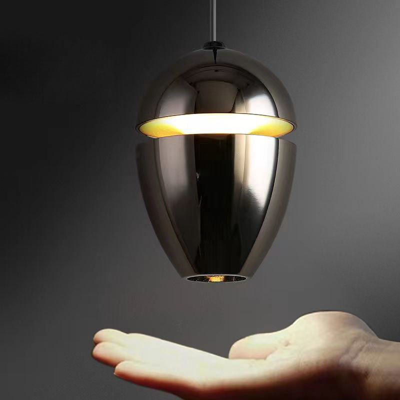 skandinavische Aluminium Bullet elliptische höhenverstellbare LED Pendelleuchte für den Nachttisch