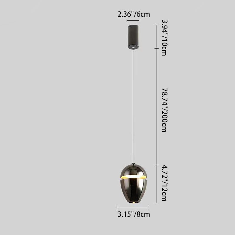 skandinavische Aluminium Bullet elliptische höhenverstellbare LED Pendelleuchte für den Nachttisch
